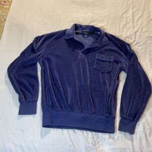 jcpenney Men's Navy Velour Zip-Up Pullover